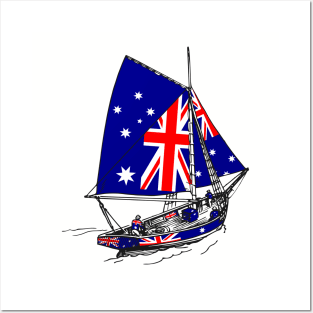 Vintage Australia Ship of Stand with Australia Posters and Art